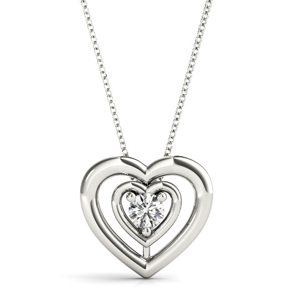 0.5CT Lab Diamond 14K White Gold Pendant