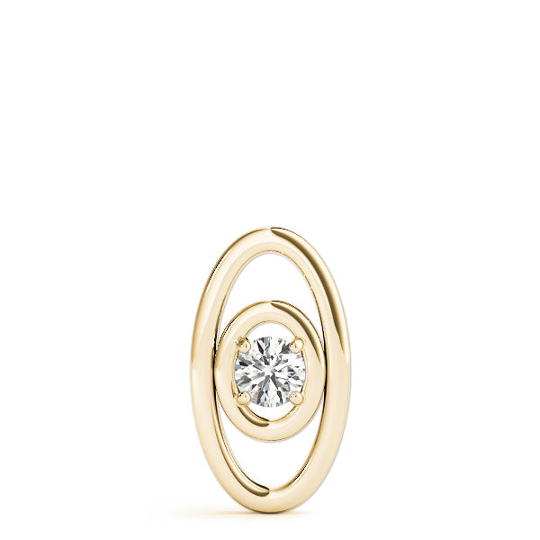 14K Yellow Gold Round Diamond Solitaire Pendant