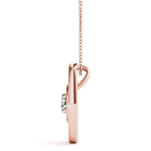 Rose Gold 0.1CT Lab Diamond Solitaire Pendant