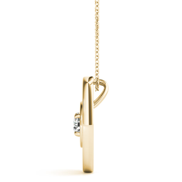 18K Yellow Gold Diamond Solitaire Pendant