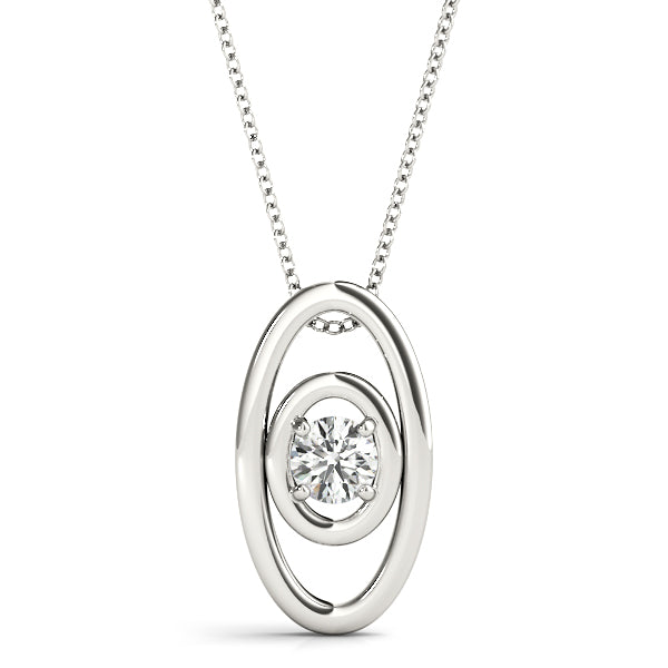 Platinum 0.1 CT Round Diamond Solitaire Pendant