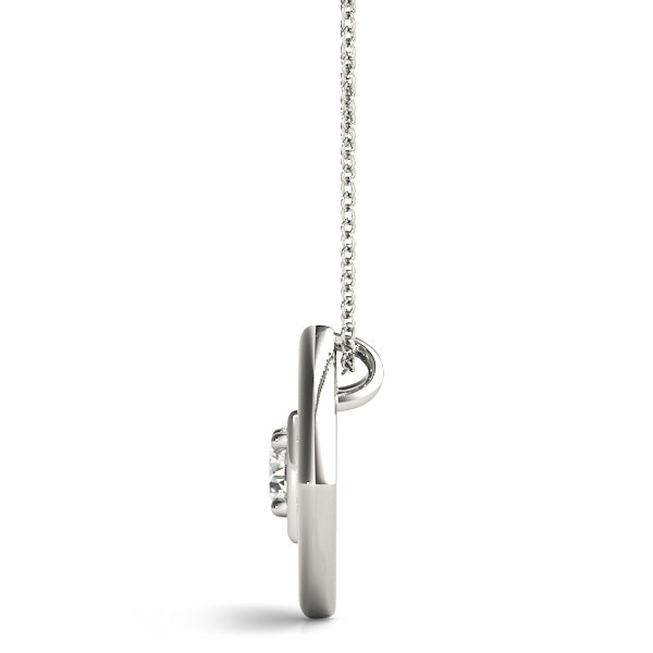 14K White Gold 0.35ct Round Diamond Pendant