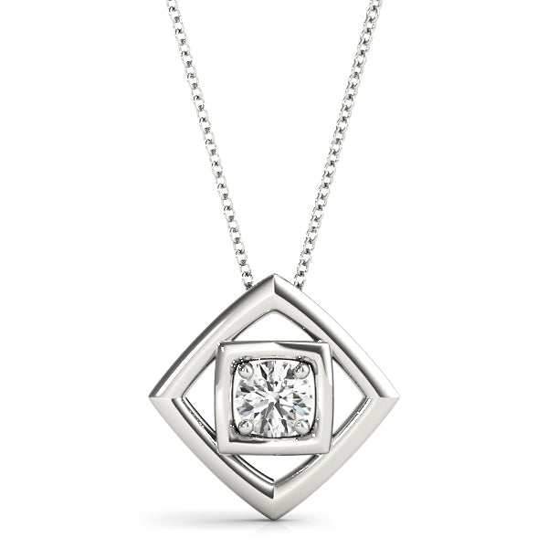 White Platinum 0.35ct Lab Diamond Pendant