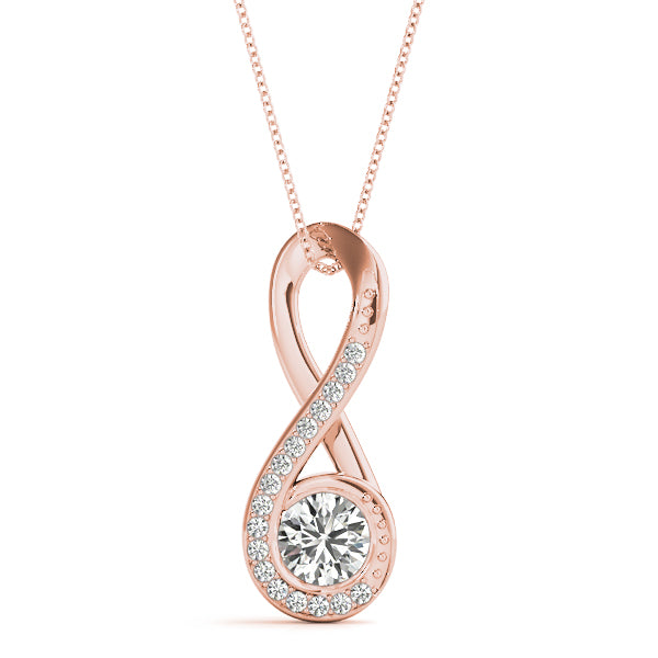 14K Rose Gold Multi-Diamond Pendant