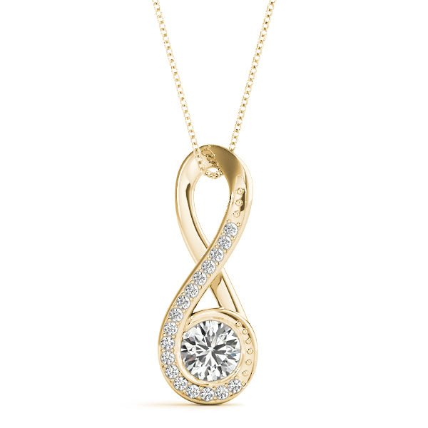 14K Yellow Gold Lab Diamond Cluster Pendant
