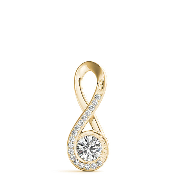 14K Yellow Gold Lab Diamond Cluster Pendant