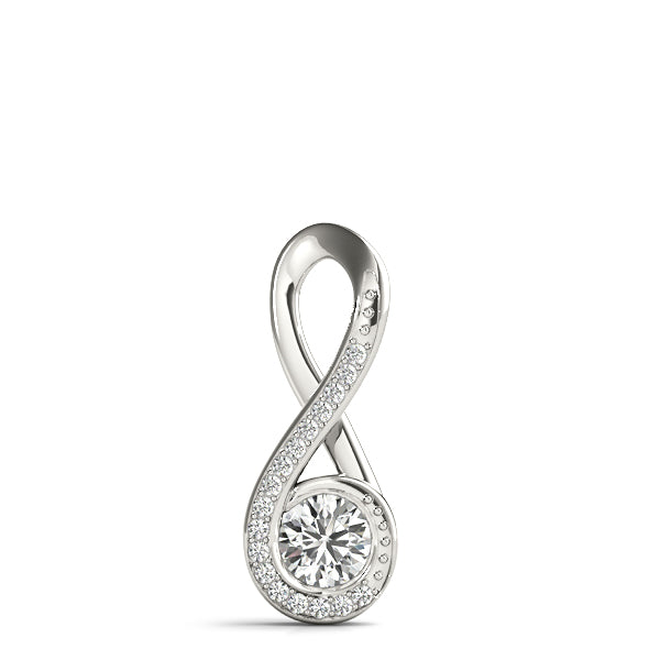 14K White Gold Lab Diamond Pendant