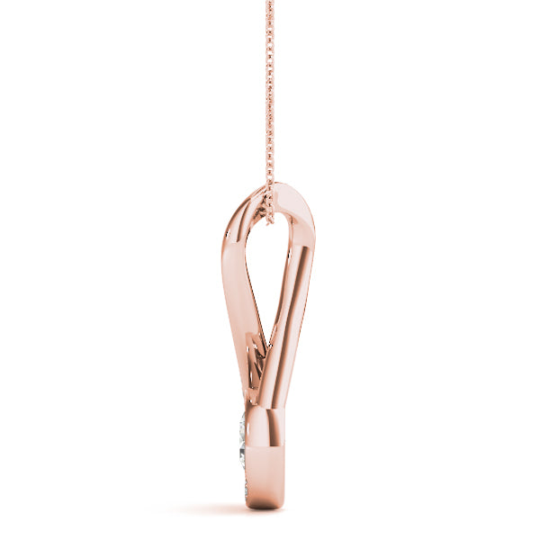 14K Rose Gold Multi-Diamond Pendant