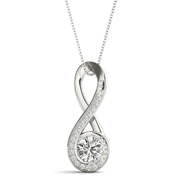 18K White Gold Lab Diamond Pendant
