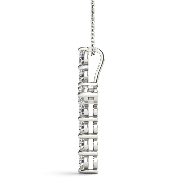 White Platinum 11 Diamond Cross Religious Pendant