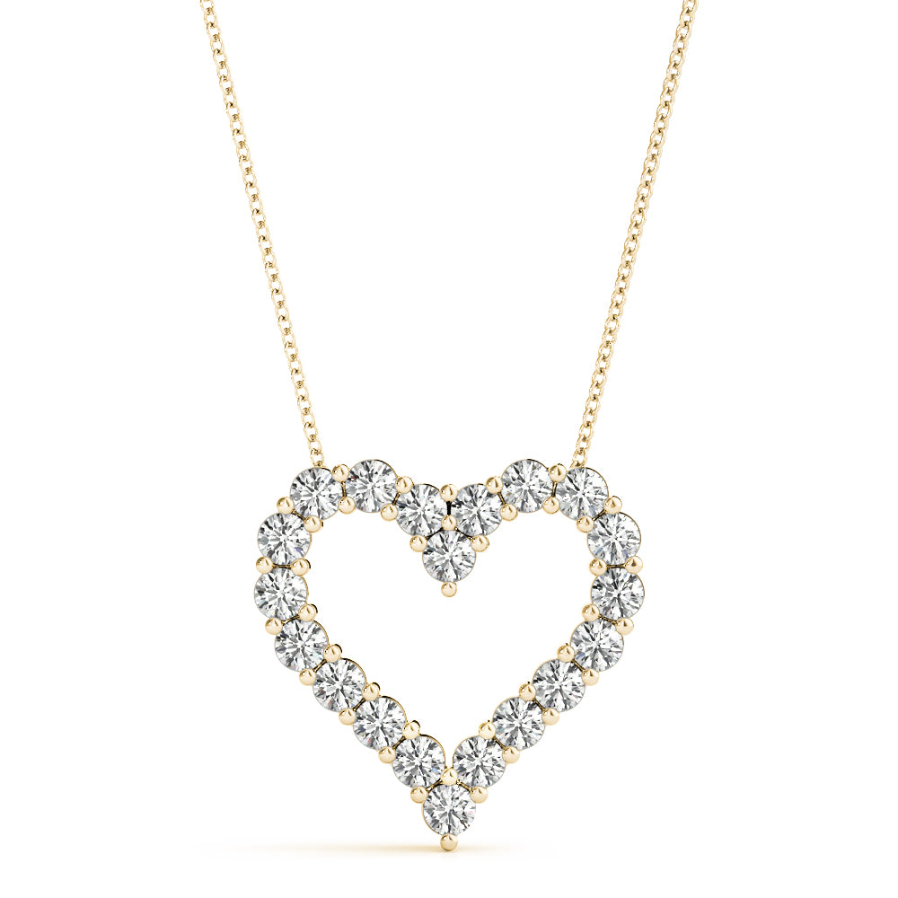 14K Yellow Gold Diamond Heart Pendant