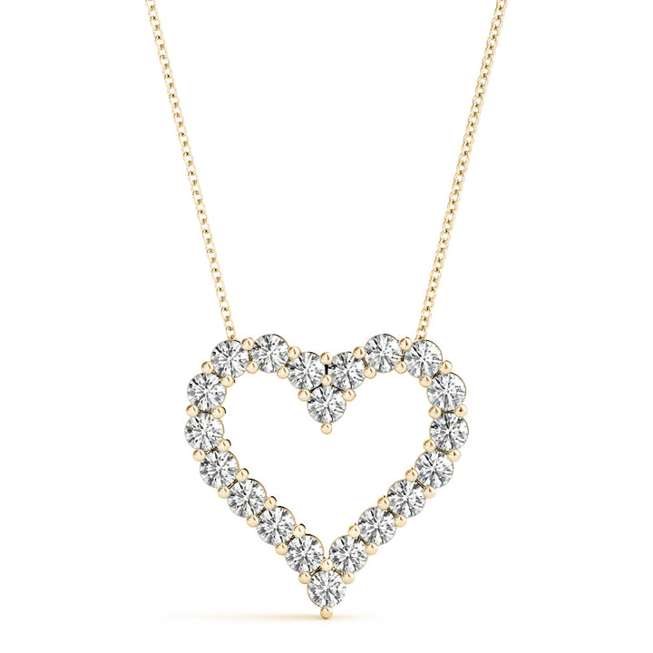 14K Yellow Gold Diamond Heart Pendant