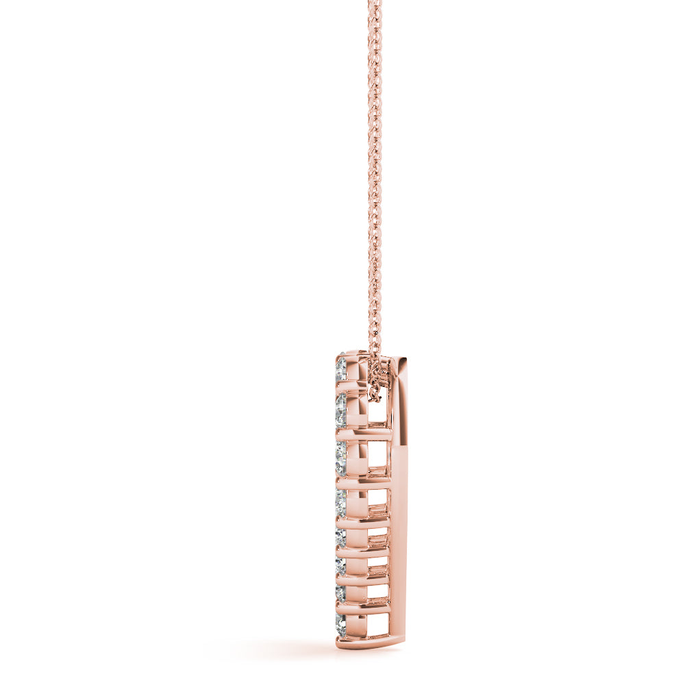 14K Rose Gold Lab Diamond Heart Pendant