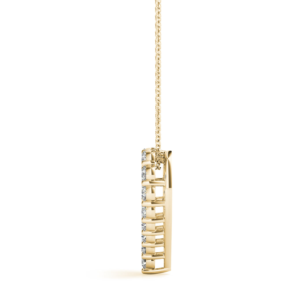14K Yellow Gold Diamond Heart Pendant