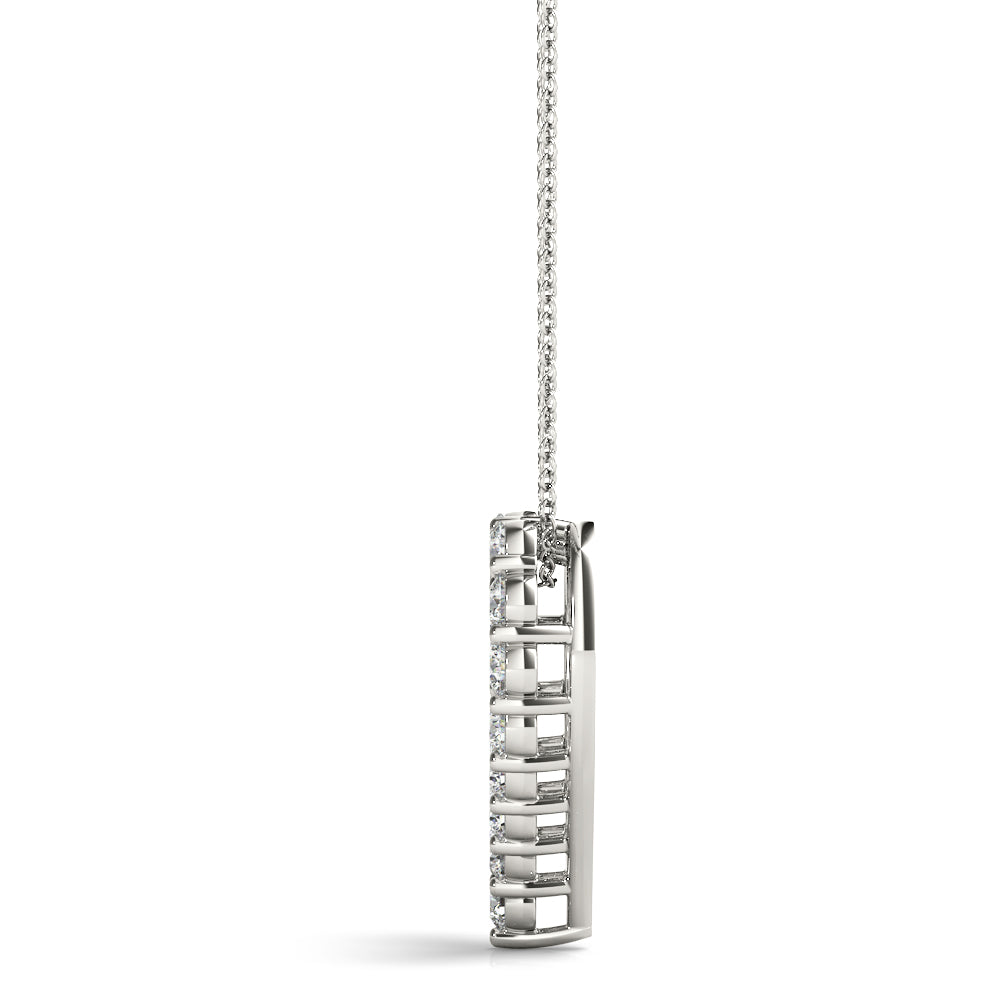 White Platinum 20-Diamond Heart Pendant