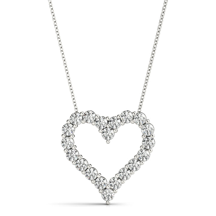 White Platinum 20-Diamond Heart Pendant