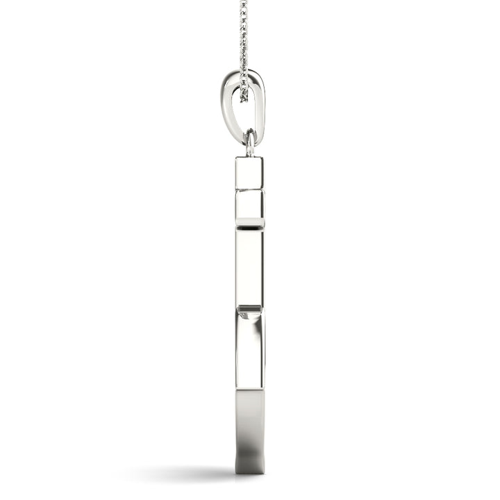 Platinum White Diamond Anchor Pendant