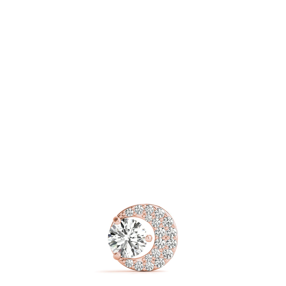 Rose Gold Round Diamond Cluster Pendant
