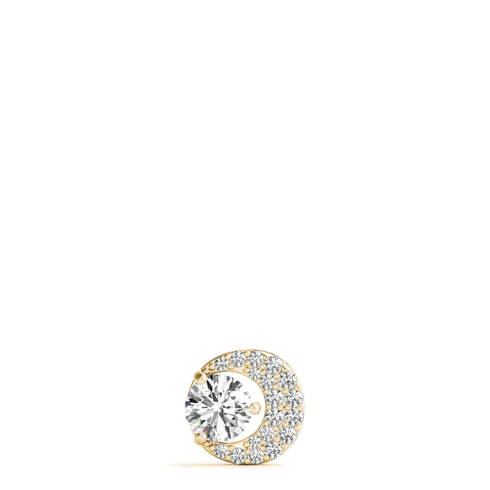 18K Yellow Gold Round Diamond Pendant