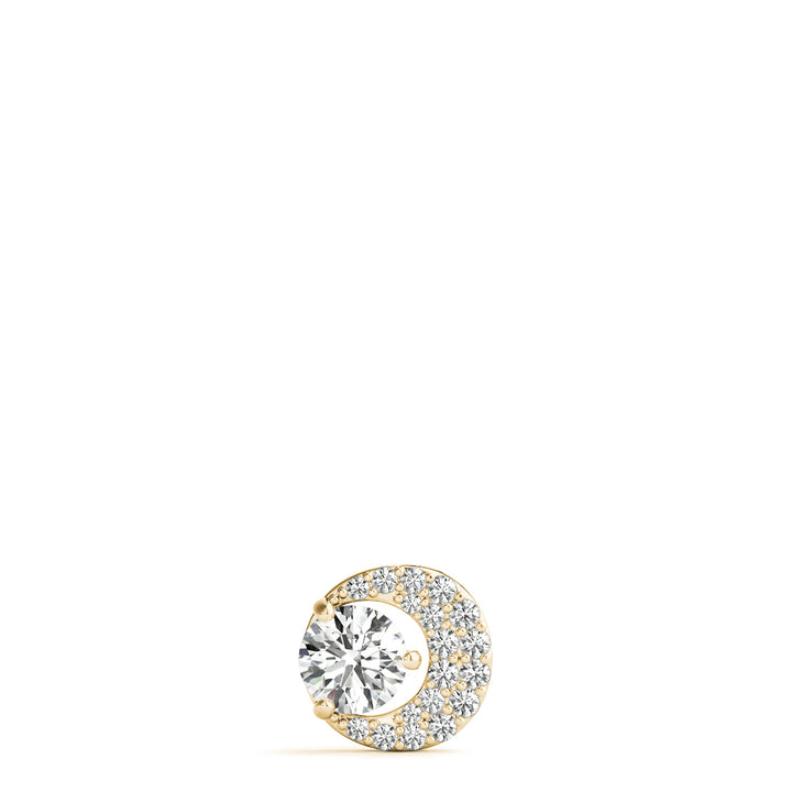 18K Yellow Gold Round Diamond Pendant