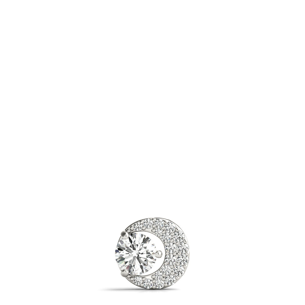 14K White Gold Lab Diamond Round Pendant