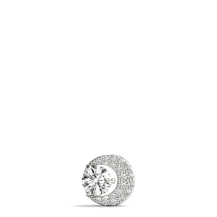 14K White Gold Lab Diamond Round Pendant