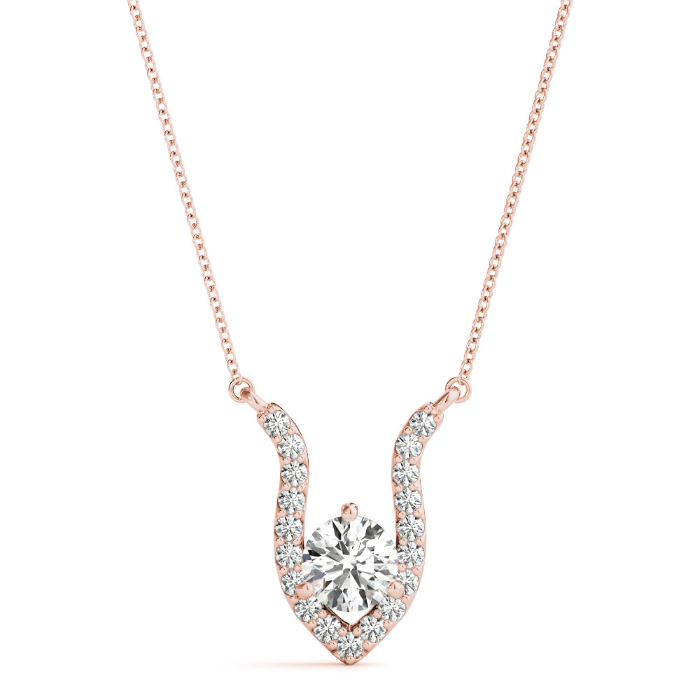 Rose Gold Lab Diamond Solitaire Pendant