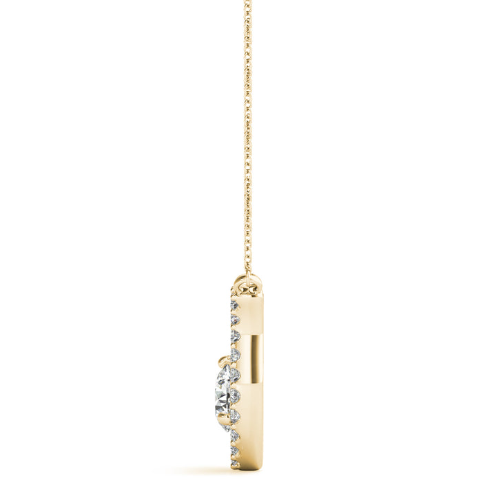 14K Yellow Gold Diamond Cluster Pendant