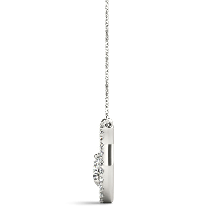 White Gold Lab Diamond Solitaire Pendant