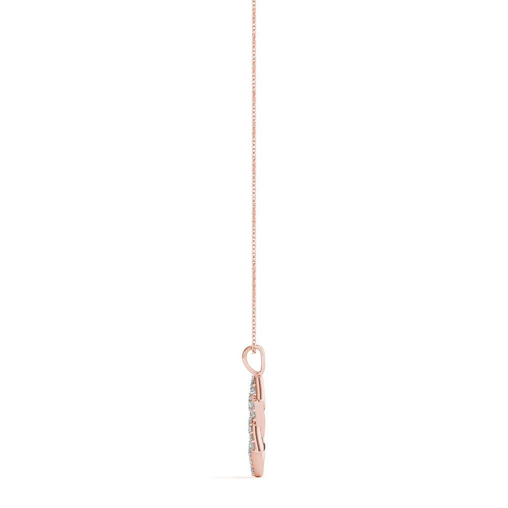 18K Rose Gold Diamond Star of David Religious Pendant