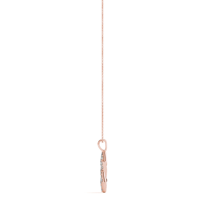 18K Rose Gold Diamond Star of David Religious Pendant