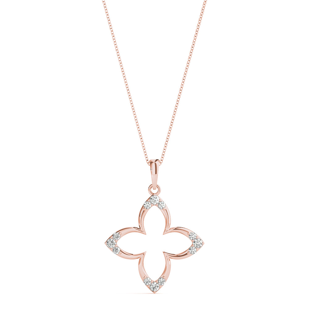 Rose Gold 18K Round Diamond Fashion Pendant