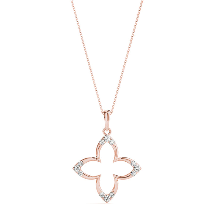 Rose Gold 18K Round Diamond Fashion Pendant