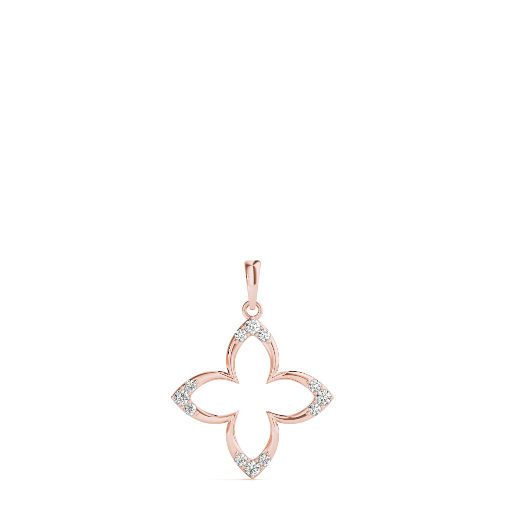 Rose Gold 18K Round Diamond Fashion Pendant