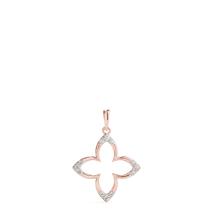 Rose Gold 18K Round Diamond Fashion Pendant