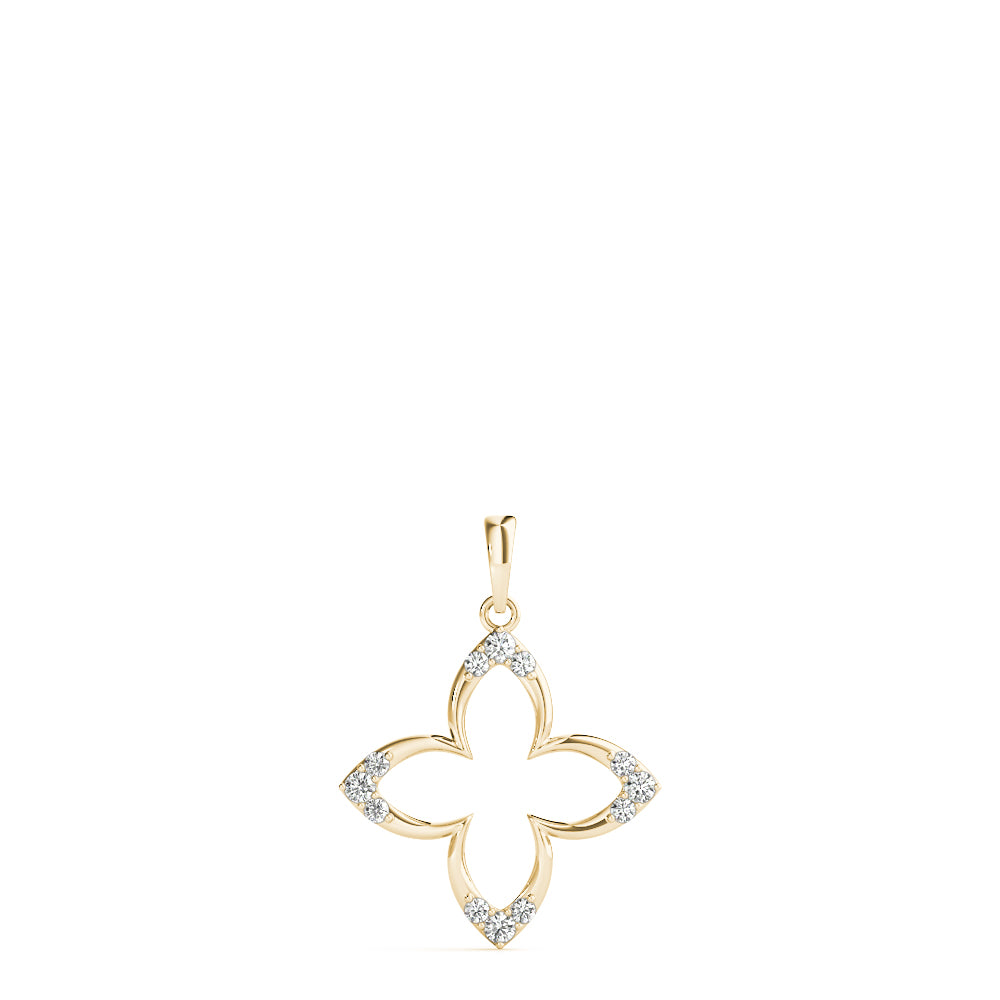 14K Yellow Gold Diamond Fashion Pendant