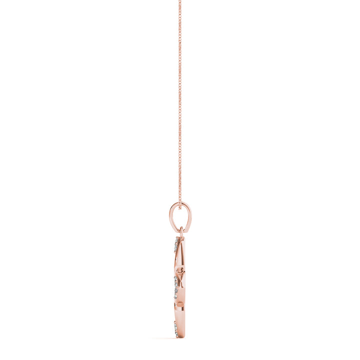 Rose Gold 18K Round Diamond Fashion Pendant