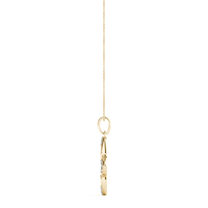18K Yellow Gold Round Diamond Pendant