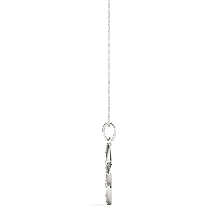 Platinum White Diamond 15MM Fashion Pendant