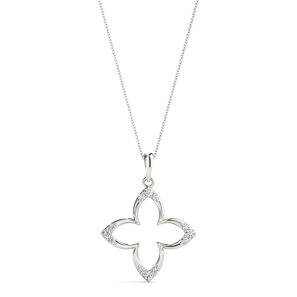 Platinum White Diamond 15MM Fashion Pendant