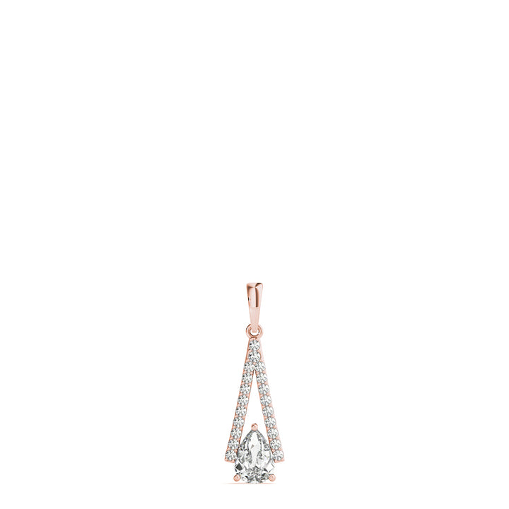 Rose Gold Lab Diamond Pear Pendant 0.64-0.78 CT