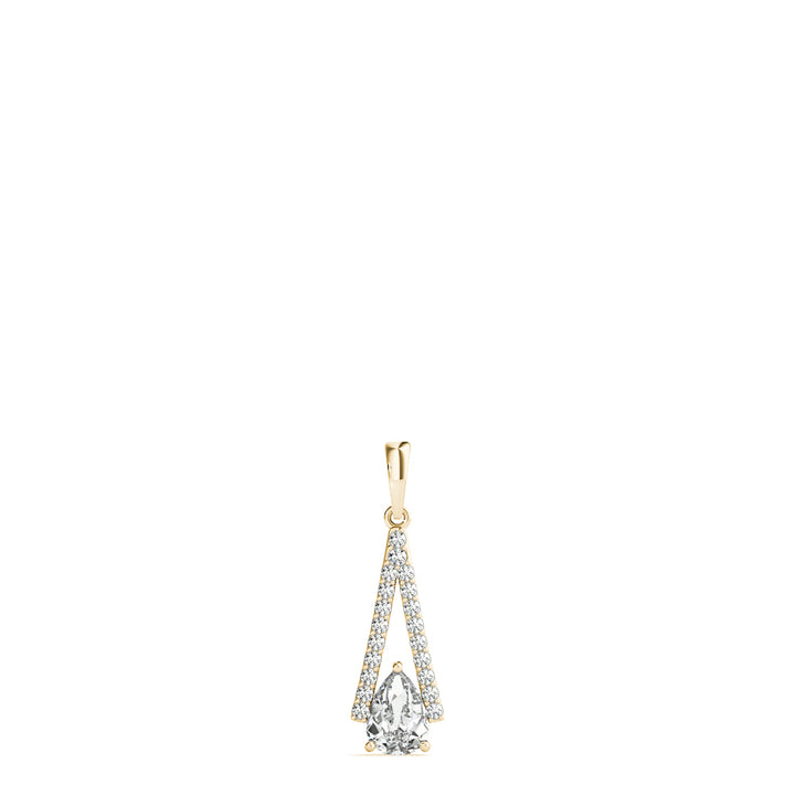 Yellow Gold Lab Diamond Pear Pendant