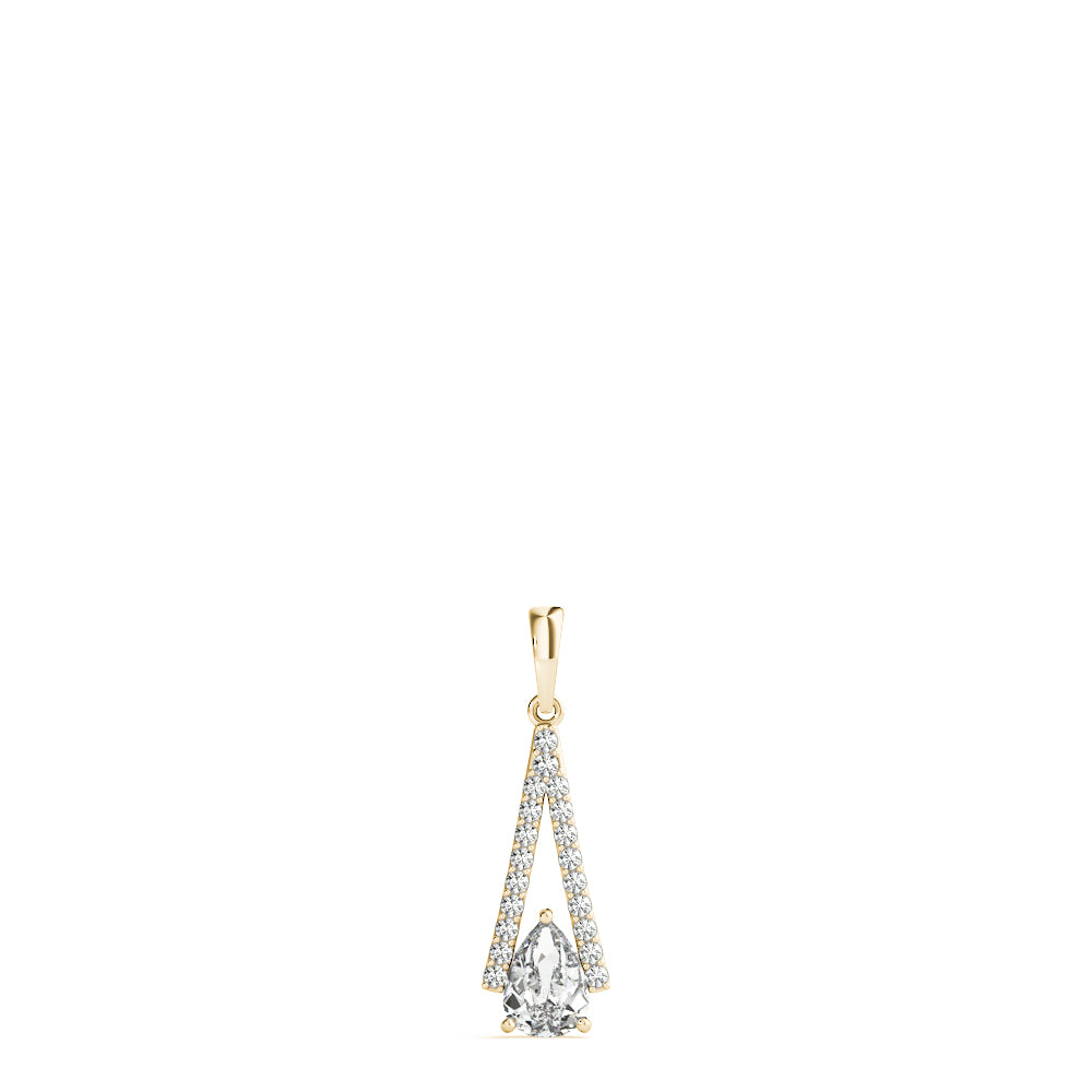 Yellow Gold Lab Diamond Pear Pendant