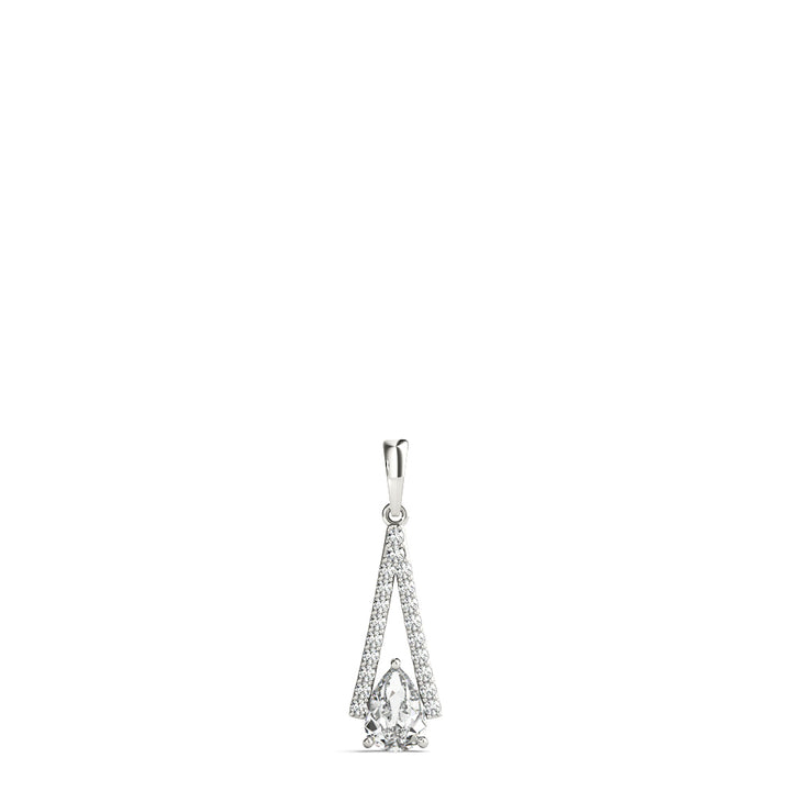 18K White Gold Pear Lab Diamond Pendant