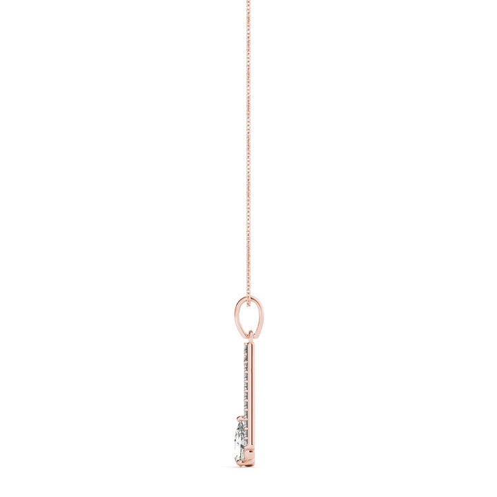 Rose Gold Lab Diamond Pear Pendant Necklace