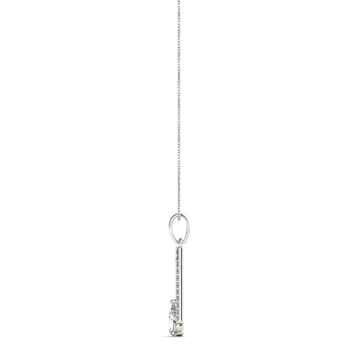 14K White Gold Lab Diamond Pear Pendant