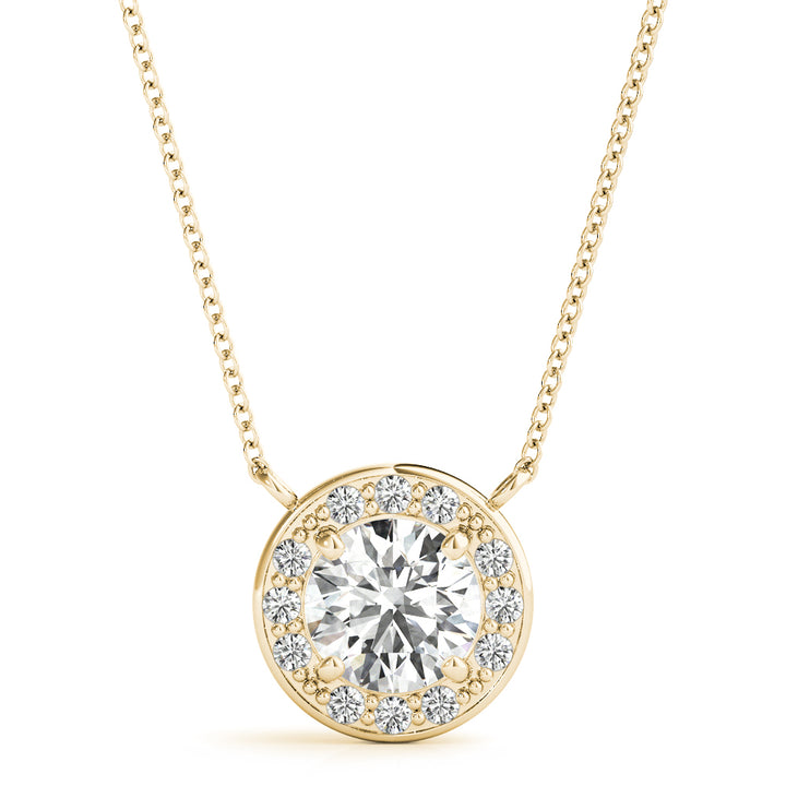 18K Yellow Gold Lab Diamond Round Pendant