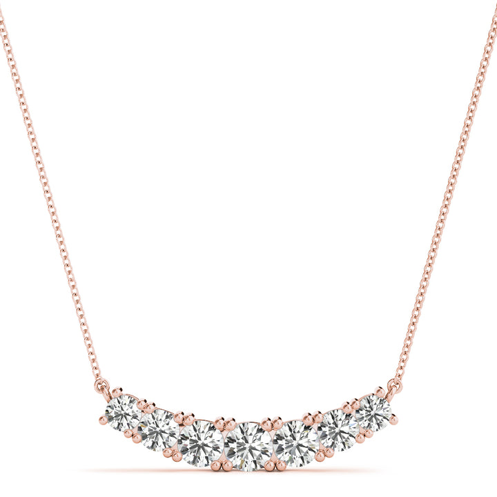 14K Rose Gold Multi-Diamond Pendant Necklace