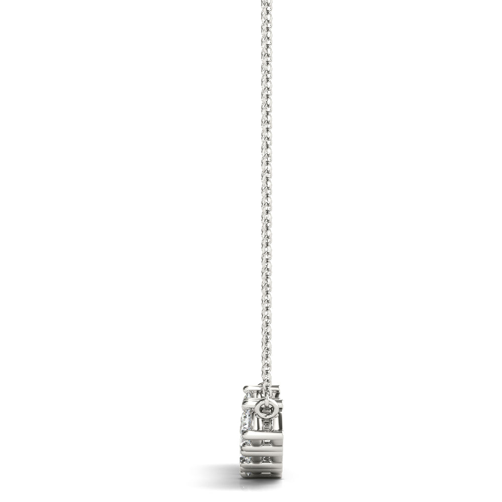 White Gold Multi-Diamond 7 Stone Pendant