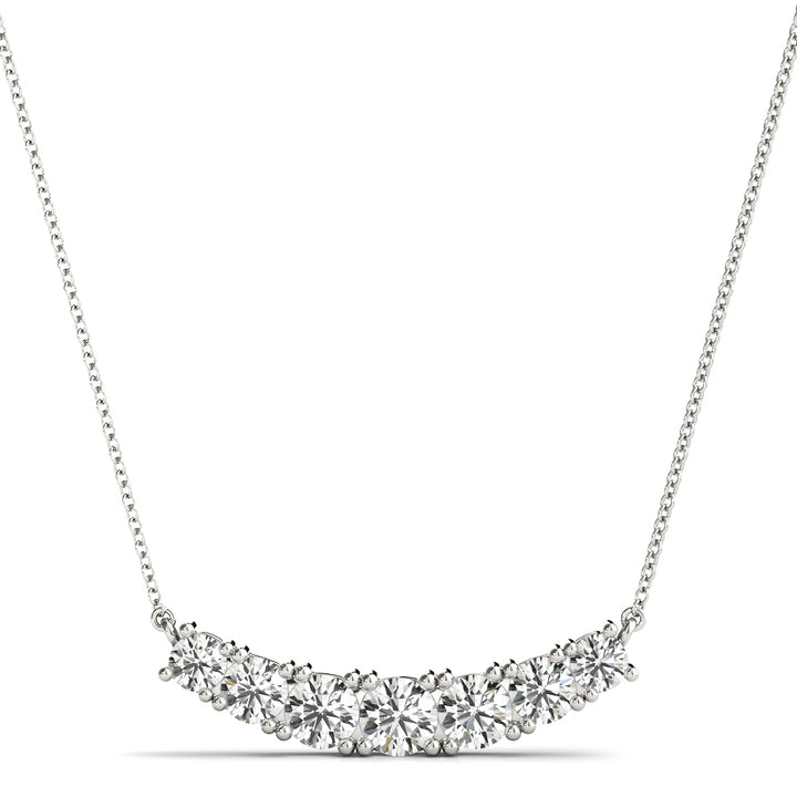 Platinum 7-Stone Lab Diamond Bar Pendant